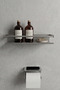 Stainless Steel Bathroom Shelf and Toilet Paper Hanger, Adhesive Waterproof