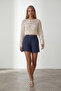 Midnight Blue Double Pocket Double Leg Linen Shorts Alc-X13767 - 2