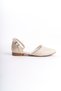 Monica Buckle Orthopedic Comfortable Sole Stone Detailed Women's Ballerina Shoes Ckt - Cream - 6