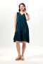 Sleeveless Begüm V-Neck Summer Embroidered Authentic Voile Short Dress Petrol Ptrl