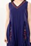 Sleeveless Begüm V-Neck Summer Embroidered Authentic Voile Short Dress Purple Purple - 3