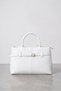 Faux Leather Women's Hand and Shoulder Bag with Belt Detail