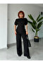Premium Trend Waist-Fitted Armetrical Blouse Palazzo Trousers 2-Piece Set