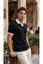 Men's Knitted Patterned Polo Collar Cotton Knitwear T-Shirt - Short Sleeve Classic Cut - 4