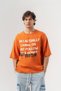 Follow Göğüs Design Detailed Fringed Crew Neck Oversize T-Shirt
