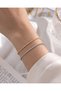 Su Yolu Gold Color Tennis Chain Stainless Steel Stylish Gold Zircon Stone Bracelet - Anklet (17+2 cm) - 3