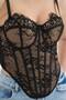 Women's Lace Fabric Detailed Underwire Design Blouse Corset - 7