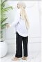 ELASTIC WAIST WIDE LEGS PANTS - 4