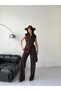Stylish and Modern Two-Piece Set Featuring a Sleeveless Long Vest and High-Waisted Pants. - 5