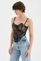 Women's Lace Fabric Detailed Underwire Design Blouse Corset - 2