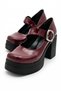 Women's High Platform Heeled Stylish Buckle Elastic Band Closed Toe Ballerina Loafer Shoes - 4