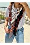 Patterned Gray Black Scarf Foulard Women's Clothing Accessory 100X100Cm - 2
