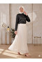 Women's Elastic Waist Lined Patterned Tulle Lace Skirt - 6