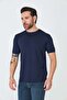Navy Blue Round Neck Basic T-Shirt - 5