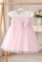 Pudra Girls' Dress with Tulle Skirt and Flower Detail, Special Occasion Dress, Ages 2-5 - 3