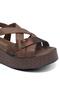 2409943Y Women's Genuine Leather Cross-Strap Wedge Heel Sandals - 4