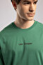 Aylex Men's Loose 100% Cotton Printed Crew Neck T-Shirt Green - 4