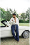 Muslin Tied Baggy Trousers Navy Blue - 2