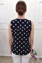 New Season Women's Strappy V-Neck Polka Dot Single Jersey Summer Blouse - 3