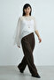 Women's Asymmetrical Transparent Knitwear Cape Poncho White 26S3044 - 4