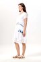 Short Sleeve Nile Voile Knee Length Double Pocket Embroidered Summer Dress White Byz - 5