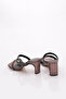 1031 Women's Crystal Stone Cross-Strapped Heeled Slippers - 3