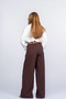 Women's Summer Coffee High Waist Fabric Trousers with Belt and Pockets Casual Daily Office Stylish 30359 - 5