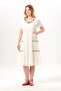 Short Sleeve Aynur Crew Neck Pocketed Summer Voile Short Dress Cream Krm - 5