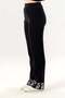Nirvana Elastic Waist Muslin Embroidered Trousers with Double Side Pockets Black Syh - 4