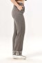 Nirvana Elastic Waist Muslin Embroidered Trousers with Double Side Pockets Gray Gray - 4