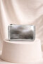 Trok Detailed Chain Strap Edge Women's Hand and Shoulder Bag Silver