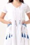 Short Sleeve Nile Voile Knee Length Double Pocket Embroidered Summer Dress White Byz - 3