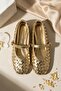 Roselle Gold Shiny Leather Women's Ballerinas