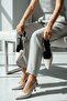 Marga Beige Women's (3 cm Heeled) Pointed Toe Short Kitten Heel Shoes