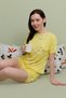 Chick Patterned Crew Neck Shorts Pajama Set - 2