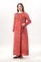 Long Sleeve Sultan Single Pocket Summer Long Poplin Dress Tile Krmt - 6