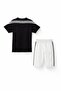 Ecru Logo T-Shirt and Stripe Detailed Shorts Boys' Set 23813 - 5