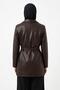 Women's Belted Long Leather Jacket - 3