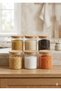 Set of 6 800 ml Glass Food Storage Containers with Bamboo Lids 10X12 cm - Vacuum Lid - 2