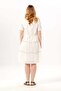 Short Sleeve V-Neck Venice Embroidered Şile Fabric Authentic Summer Short Dress Cream Krm - 2