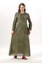 Long Sleeve Sultan Single Pocket Summer Long Poplin Dress Khaki Hk - 6
