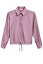 4888 women's satin lace-up placket shirt - plum