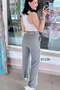 Rope Belt Beaded Linen Trousers 6Y136 - 2