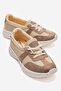 Women's Linen Sports Shoes Beige Vison Suede