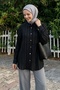 Black Shirt with Sequin Stripe