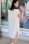 Raw Linen Dress with Lace Collar 6Y114 - 4