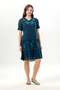Short Sleeve V-Neck Venice Embroidered Shile Cloth Authentic Summer Short Dress Petrol Ptrl
