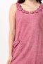 Sleeveless Monika Daisy Embroidered Pocketed Short Poplin Dress Dusty Rose Gkrs - 3