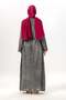Long Sleeve Sultan Single Pocket Summer Long Poplin Dress Smoked Fm - 2