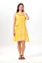 Sleeveless Monika Daisy Embroidered Pocketed Short Poplin Dress Sari Yellow
